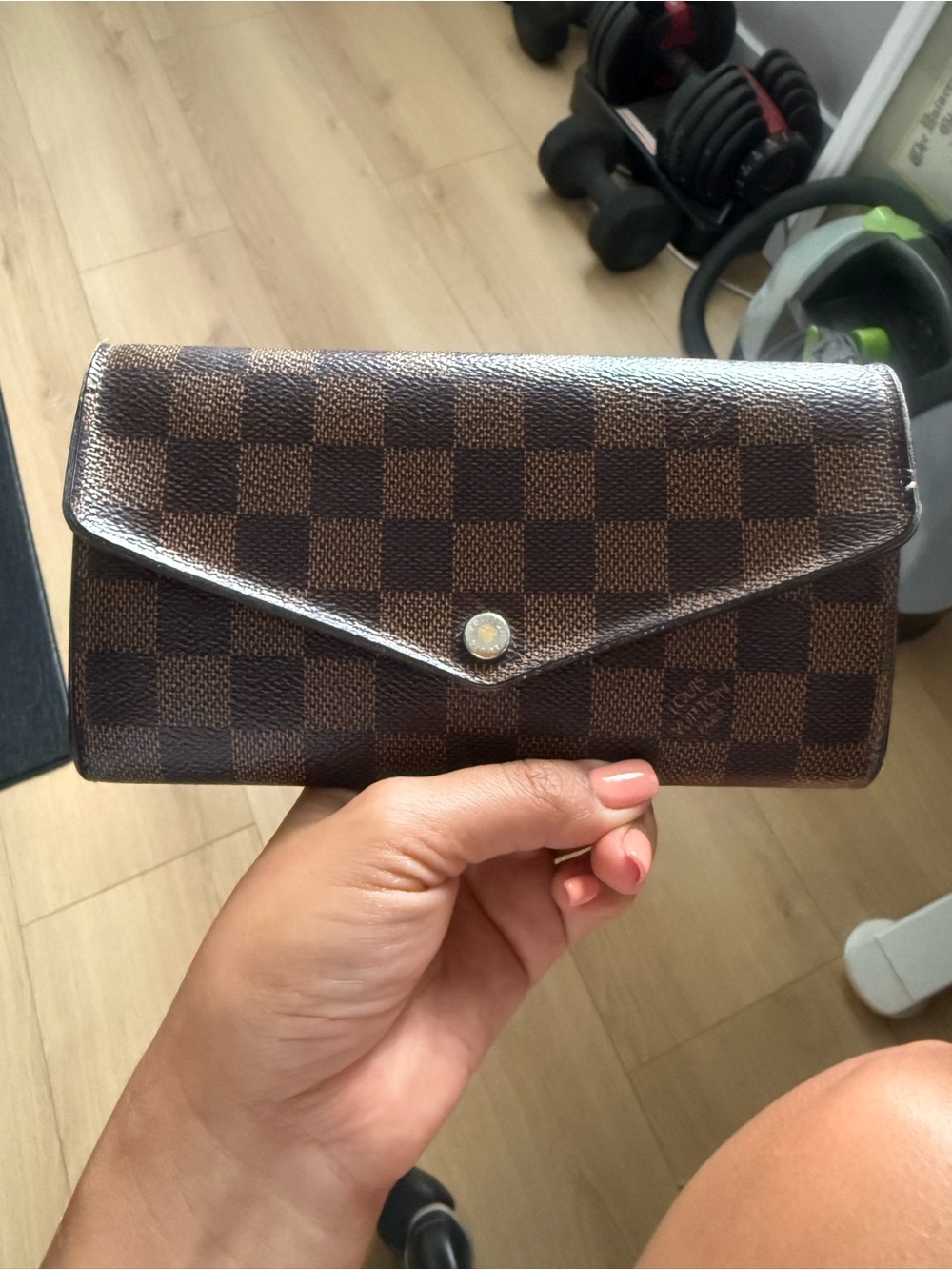 Louis Vuitton Damier Ebene Envelope Wallet in Brown